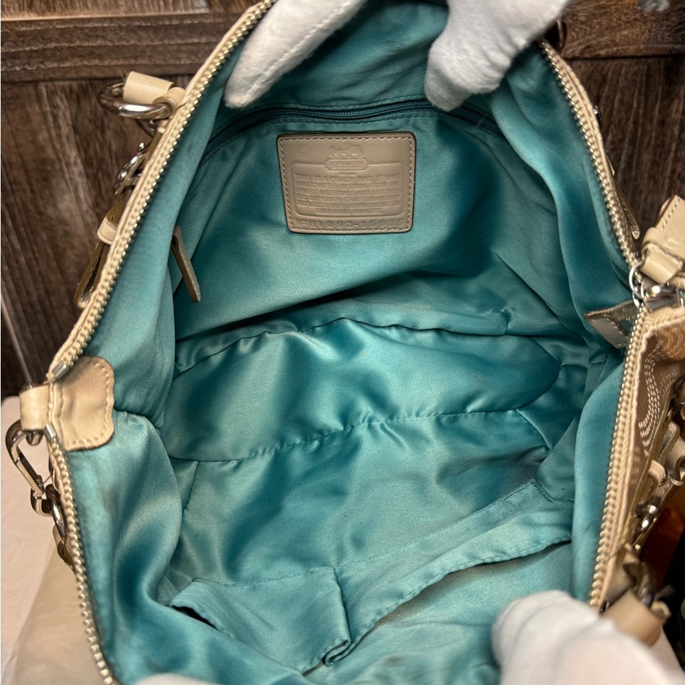 Coach Madison Sophia Op C Metallic Beige Bag EUC - Picture 9 of 9